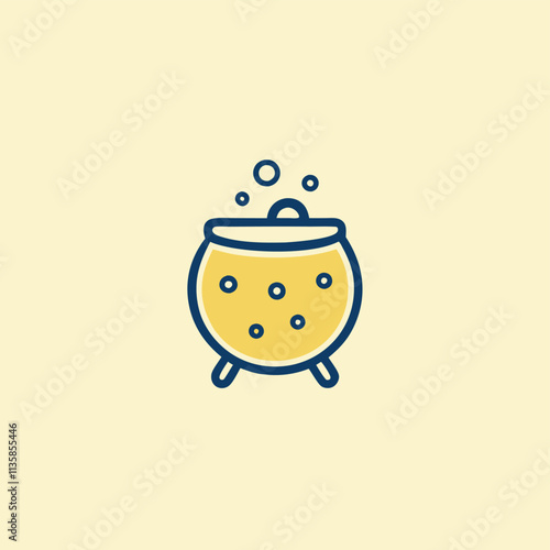 cauldron with bubbling potion isolated on transparent background 3d rendering illustration