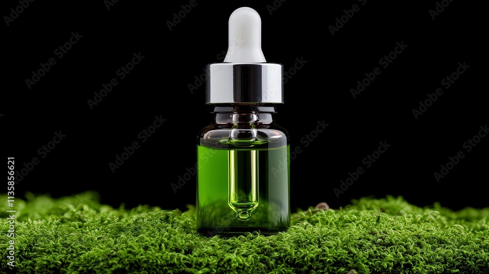 Natural Remedy Essential Oil Bottle on Moss Cinematic Lighting 4K Natural Remedy Essential Oil Bottle on Moss Cinematic Lighting 4K