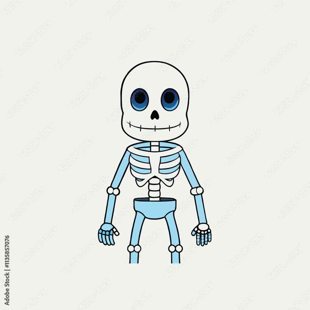 Fototapeta premium Cartoon Skeleton icon vector for web and mobile app isolated on a white background