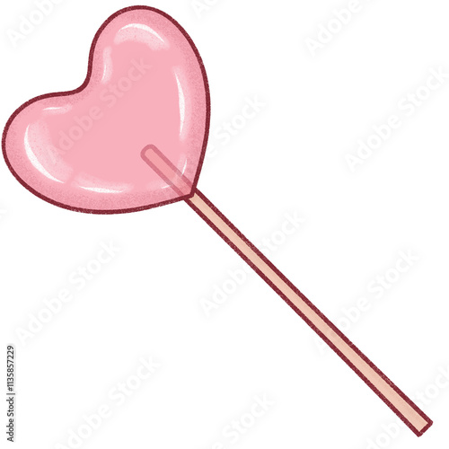 Pink Heart Shaped Lollipop for Valentine's Day clipart, Sweetheart Pink Candy Clipart, Valentine's Day Heart Candy Clipart, Romantic Pink Heart Candy Clipart



