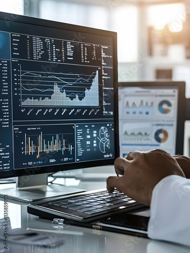 Wallpaper Mural Health analytics utilize advanced data visualization tools, including charts and graphs, in a professional office to highlight the significance of data-informed decision-making in healthcare. Torontodigital.ca