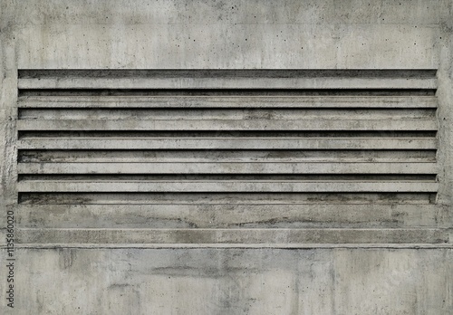 Abstract Grey Concrete Wall Texture with Horizontal Slats
