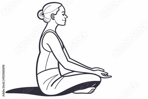 Yoga lotus pose padmasana vector silhouette on a white background