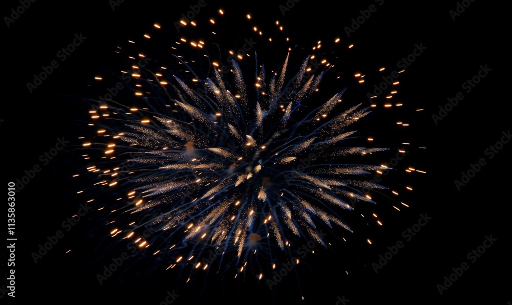 Beautiful Blue Holiday background with fireworks Beautiful Blue Holiday background with fireworks