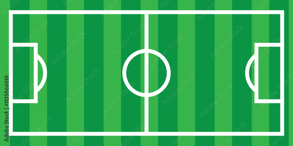 Soccer field illustration. Football pitch layout for games Soccer field illustration. Football pitch layout for games