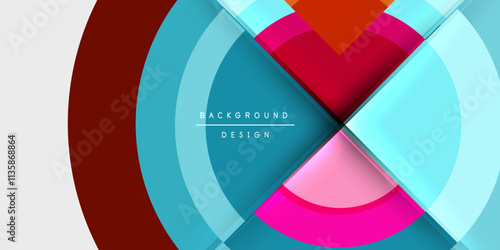 Target circle geometric abstract shapes. Vector Illustration For Wallpaper, Banner, Background, Card, Book Illustration, landing page