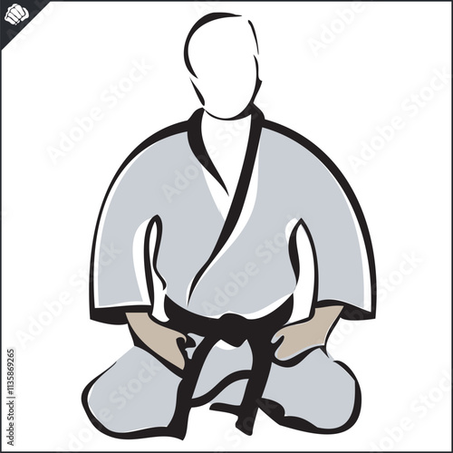 Martial art colored simbol design. Karate emblem.