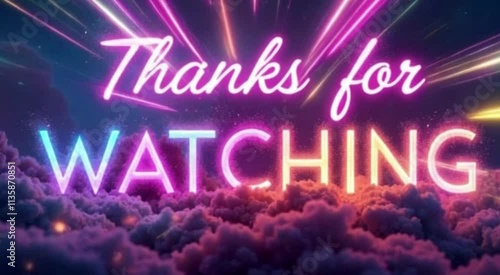 Thanks for Watching. Text Animation Effect Screen. 4K Video