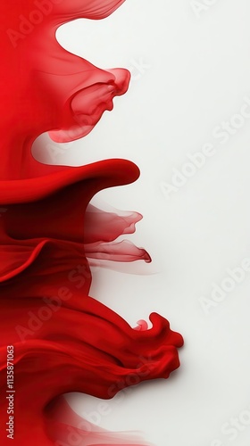 The clean white background with blank text space showcases a diagonal wave of vibrant red hues that add a touch of translucency.