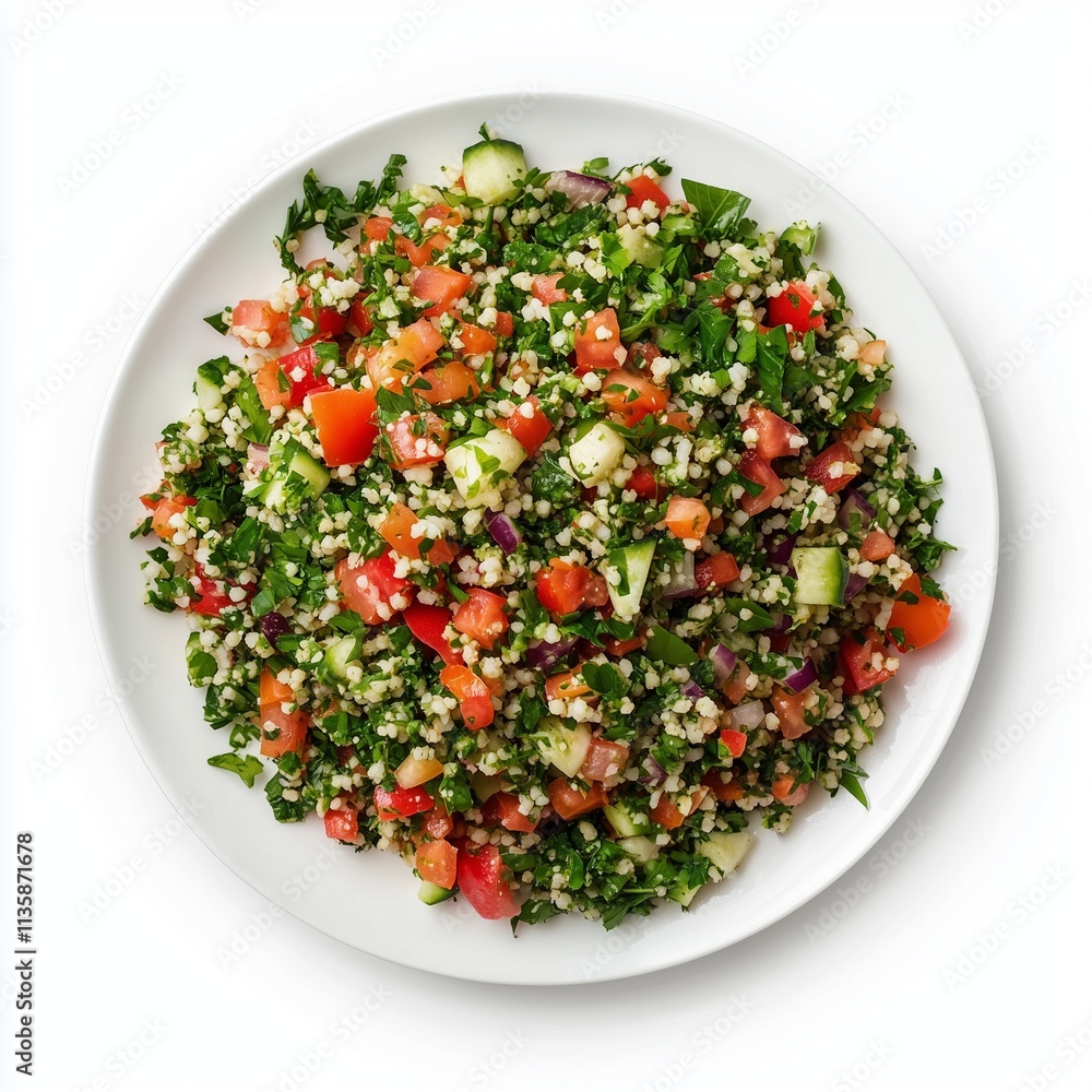 Fresh tabbouleh salad with parsley, tomatoes, and bulgur Fresh tabbouleh salad with parsley, tomatoes, and bulgur
