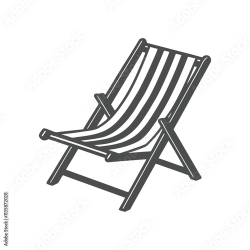 "Beach Chair Vector Illustration: Relaxation and Coastal Vibes"

