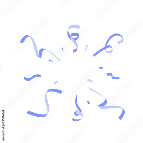 flat blue vector confetti pop