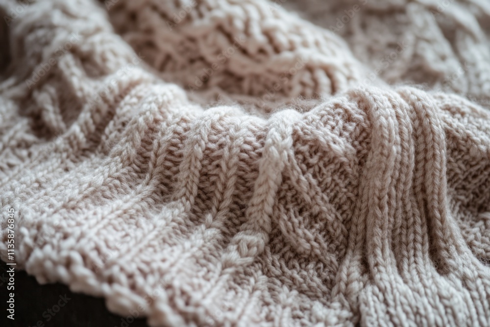 Close Up of Beige Knitted Fabric Texture Close Up of Beige Knitted Fabric Texture