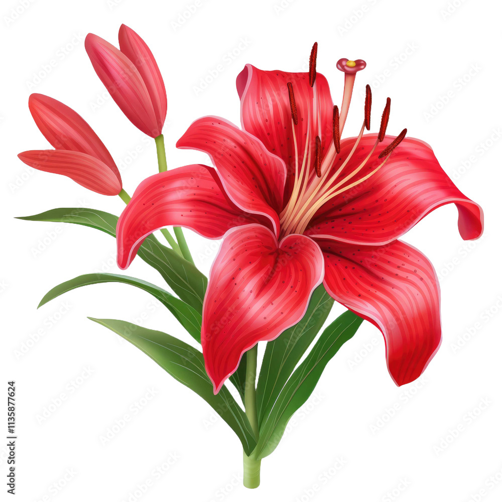 red lily flower isolated on a transparent background red lily flower isolated on a transparent background
