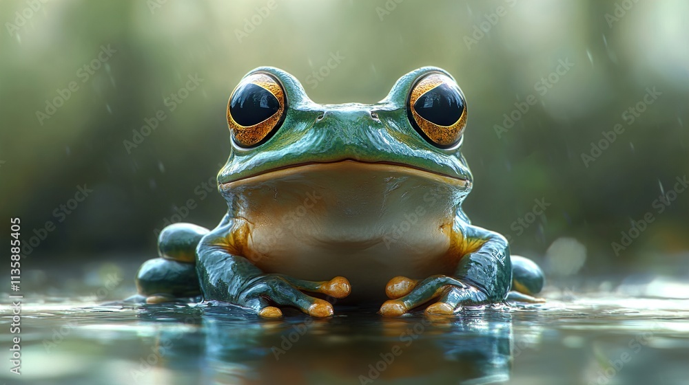 Closeup of a Frog in the Rain Closeup of a Frog in the Rain