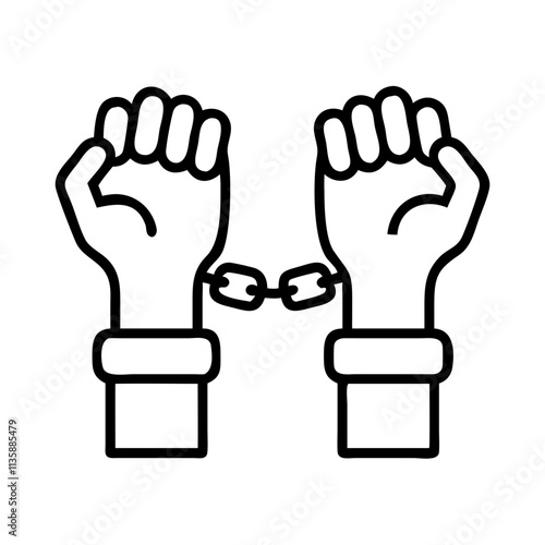 hands breaking free from shackles icon