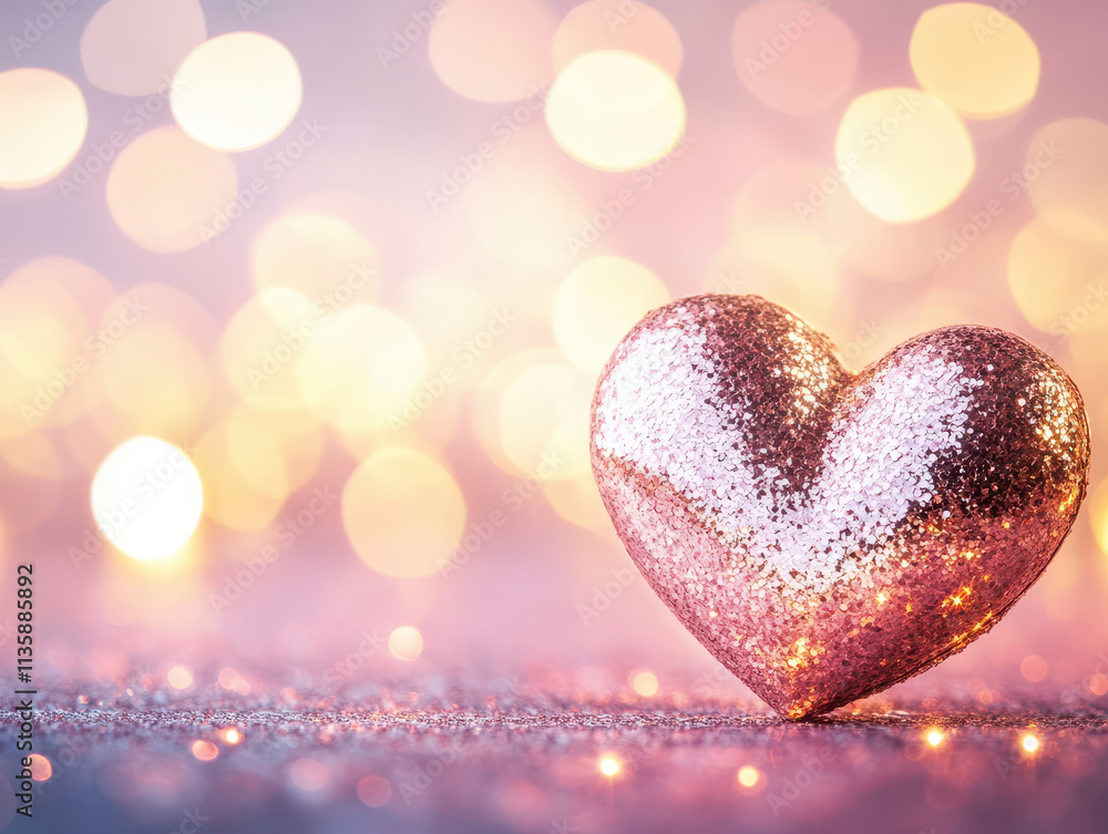 sparkling heart shaped decoration with shimmering glitter against soft bokeh background creates romantic and dreamy atmosphere, perfect for celebrations sparkling heart shaped decoration with shimmering glitter against soft bokeh background creates romantic and dreamy atmosphere, perfect for celebrations