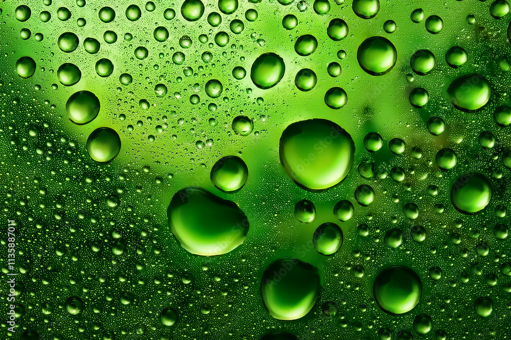 Wassertropfen auf grünem Hintergrund Wassertropfen auf grünem Hintergrund