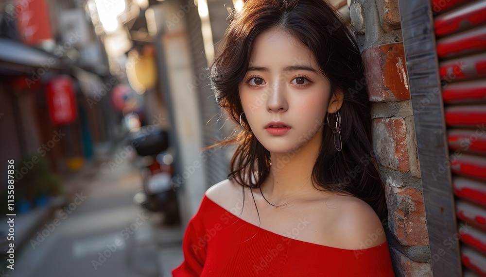 Fototapeta premium woman in a red dress