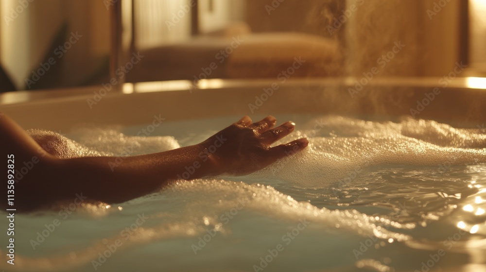 a person's arm in a bubbly bath a person's arm in a bubbly bath