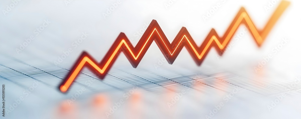 Naklejka premium Dynamic Growth Chart with Orange Zigzag Design