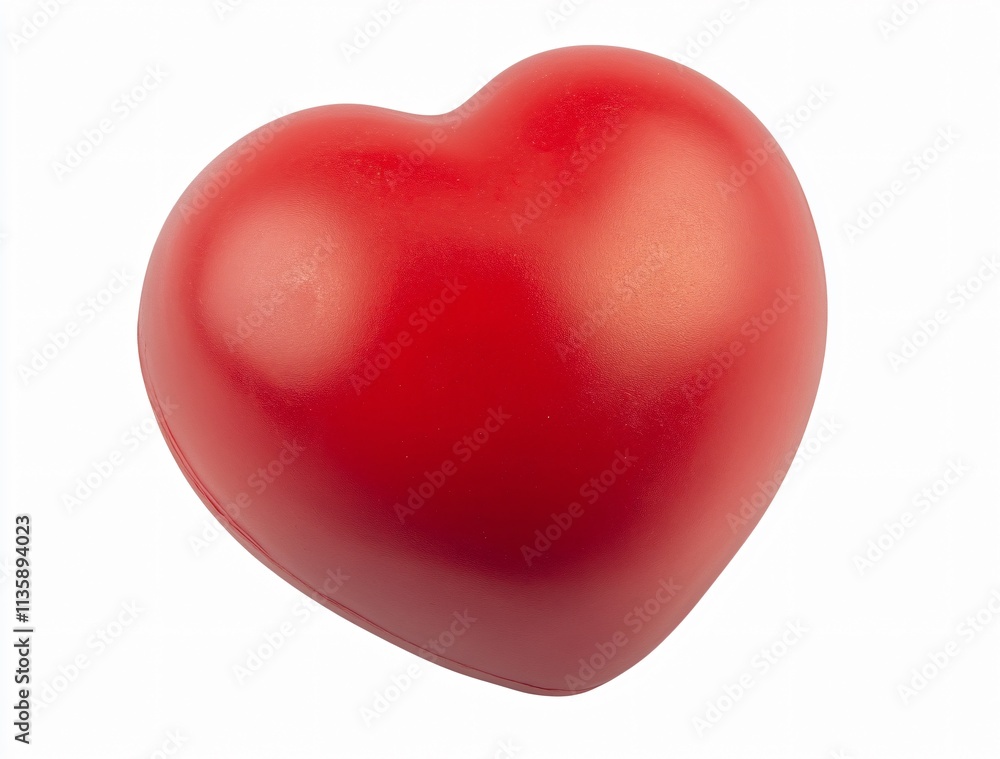 Red Heart Shaped Stress Ball Isolated on White Background Red Heart Shaped Stress Ball Isolated on White Background