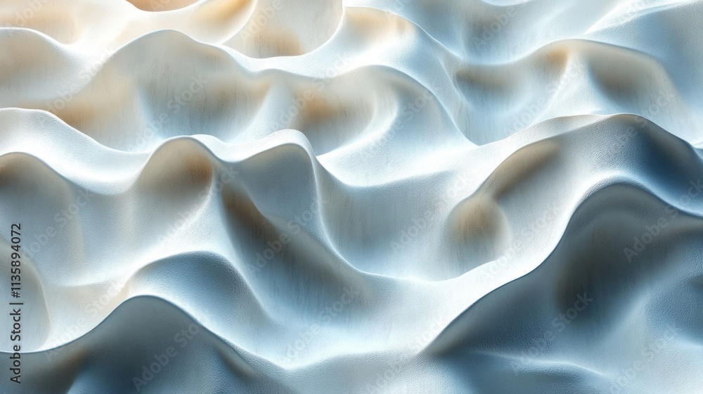 Fototapeta premium Abstract wave-like patterns in soft colors, creating a serene and fluid visual effect.