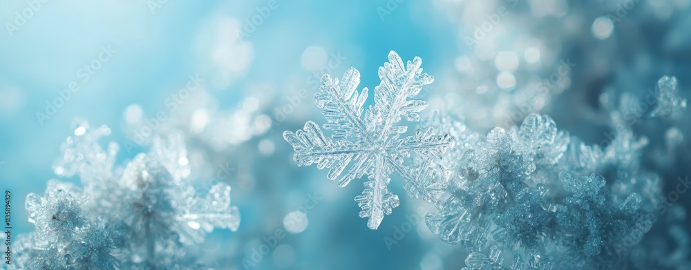 The background is a light blue with a snow flakes The background is a light blue with a snow flakes