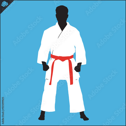 Martial art colored simbol design. Karate emblem.