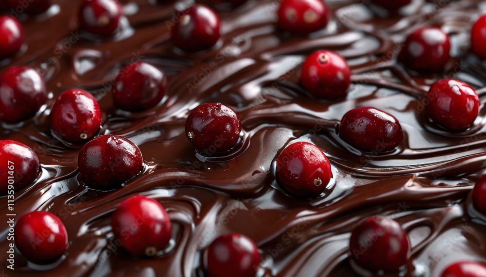 Pieces of layered chocolate cake with caramel fall down on a brown background, showcasing rich textures and contrasting colors with cherries and chocolate decorations. Pieces of layered chocolate cake with caramel fall down on a brown background, showcasing rich textures and contrasting colors with cherries and chocolate decorations.