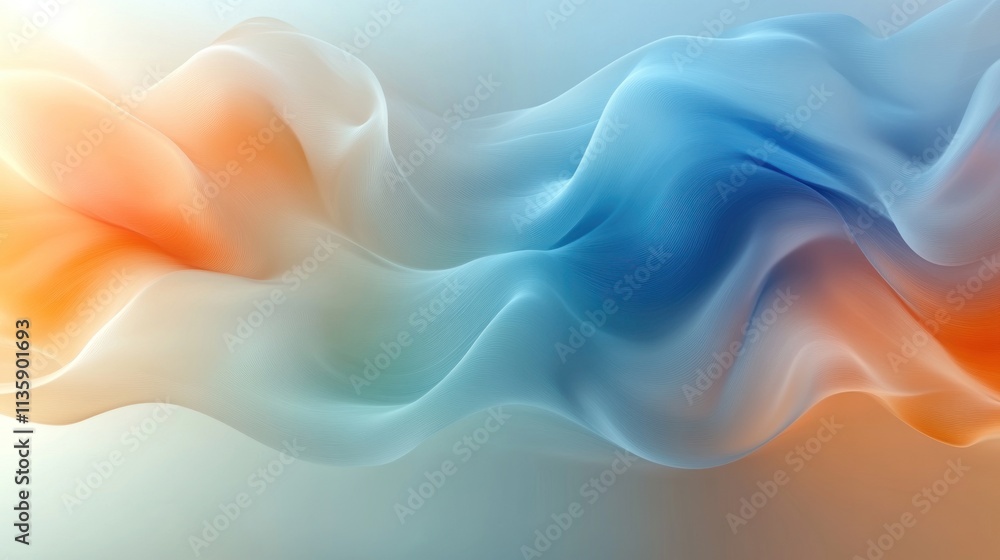 Fototapeta premium An abstract wave of soft colors blending seamlessly, creating a serene visual effect.