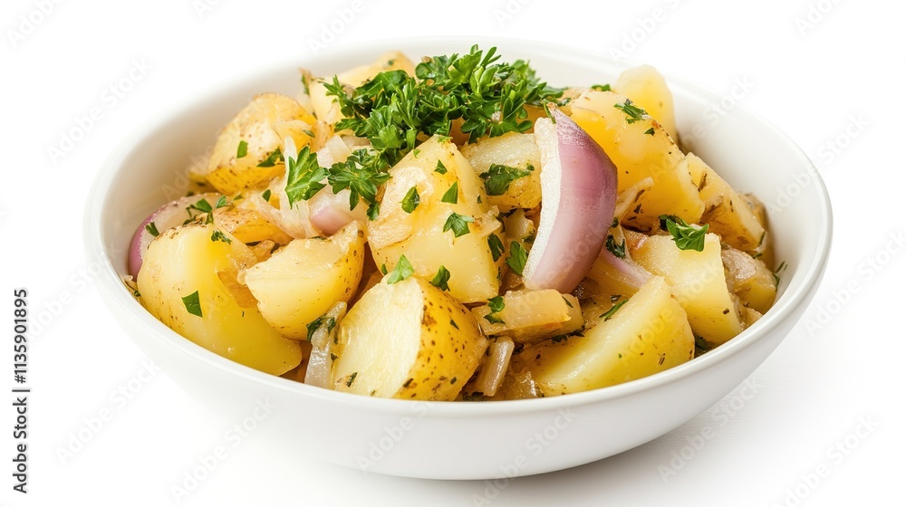 Tasty Bowl of Potatoes and Onions – Delicious Comfort Food. Tasty Bowl of Potatoes and Onions – Delicious Comfort Food.