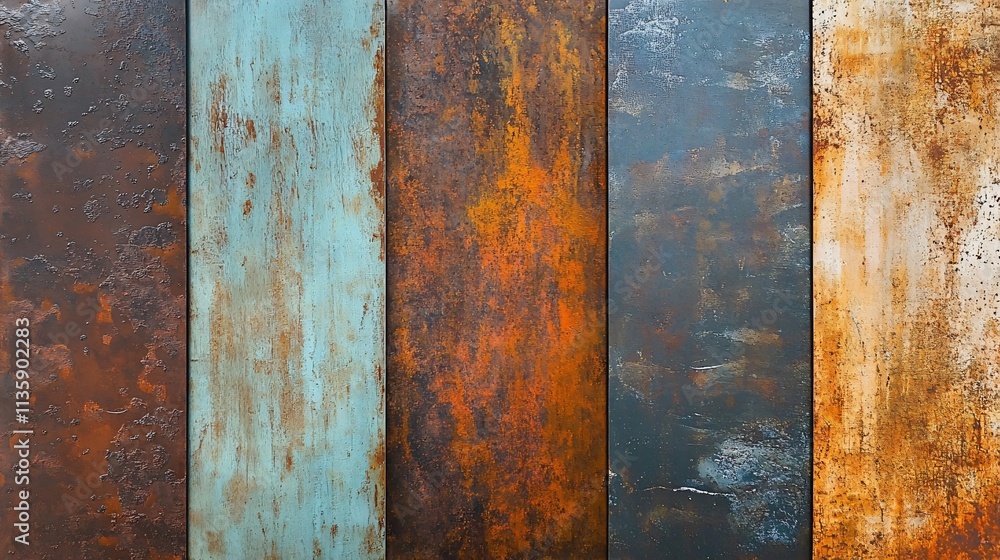 Abstract Rusty Metal Texture Background Panels Abstract Rusty Metal Texture Background Panels