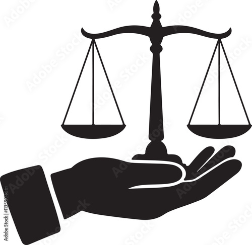 scales of justice and scales, Scales icon silhouette vector