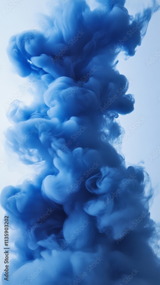 Blue ink swirling underwater with ethereal forms Blue ink swirling underwater with ethereal forms