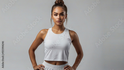 Fitness Portrait Beautiful Girl in Stylish Gym Outfit