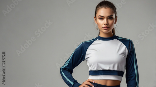 Fitness Portrait Beautiful Girl in Stylish Gym Outfit
