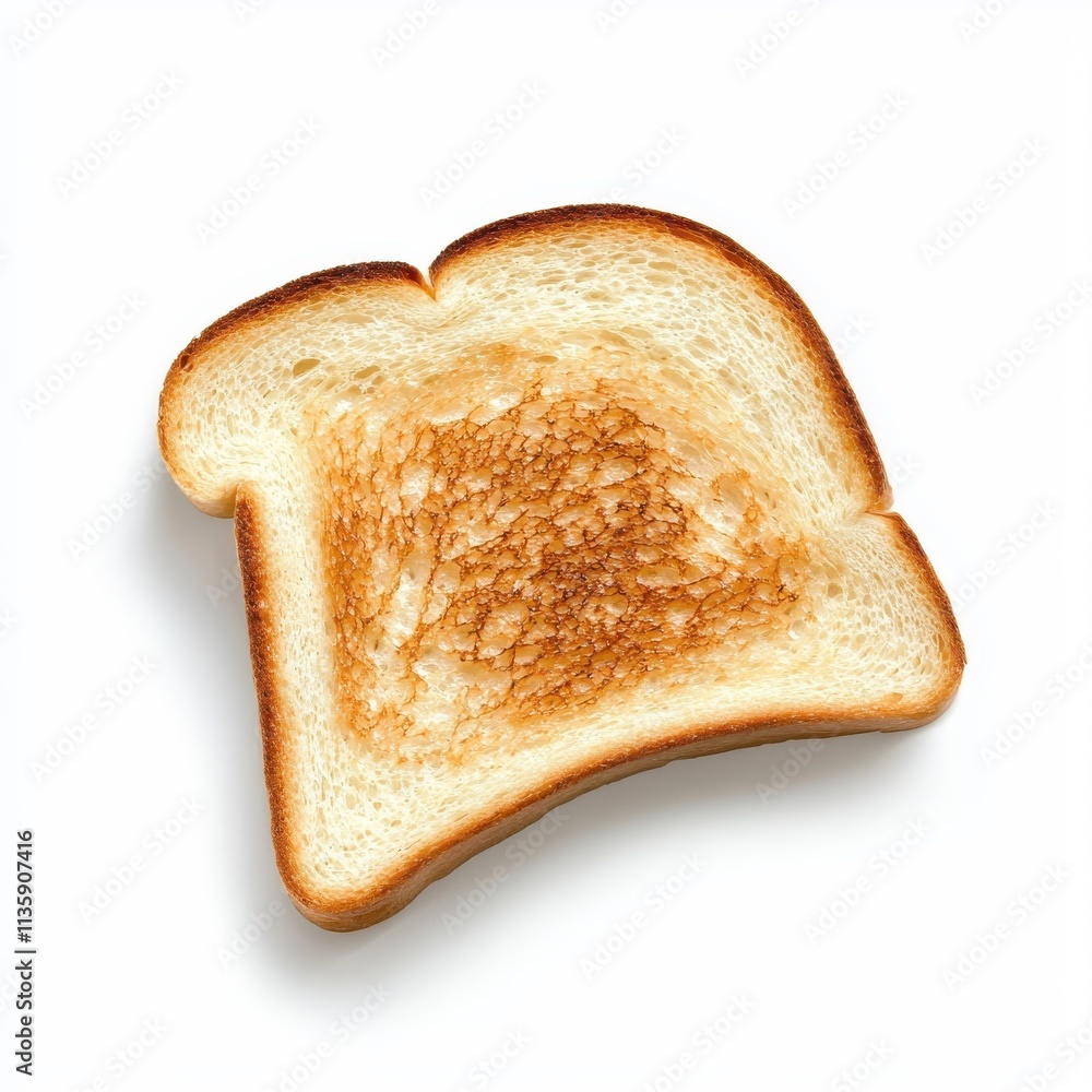 Isolated slice of toast on a clean white background, simple and classic presentation. Isolated slice of toast on a clean white background, simple and classic presentation.