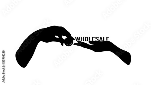 Wholesale emblem, black isolated silhouette
