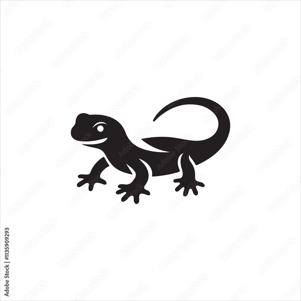 Fototapeta premium chameleon cartoon isolated on white
