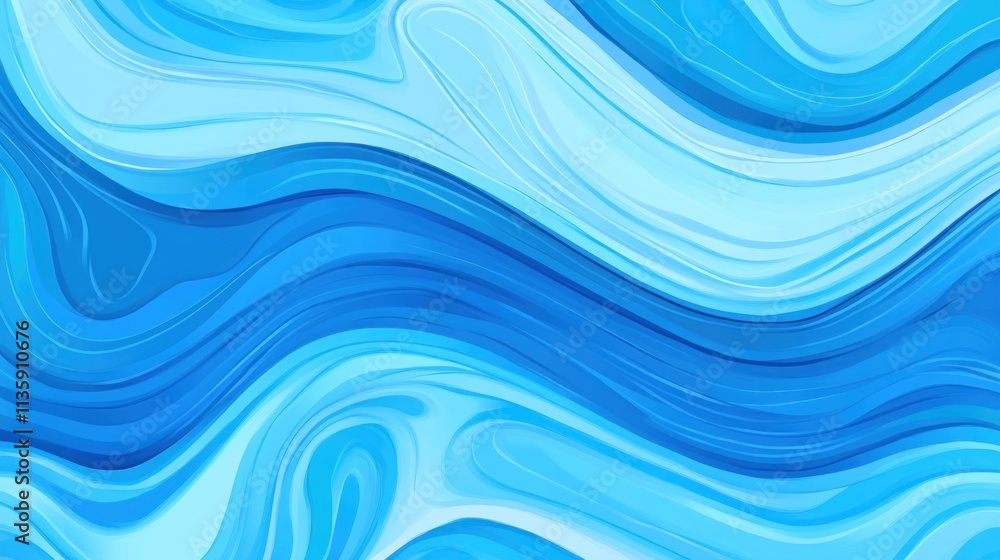 Fototapeta premium Abstract Blue Swirling Wave Pattern Background Design