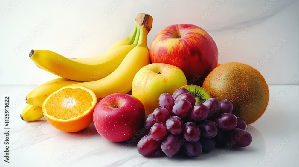 Grapes and apples, bananas and oranges Grapes and apples, bananas and oranges