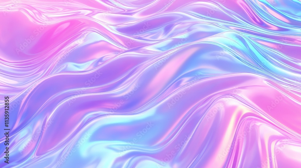 Abstract Iridescent Waves of Pastel Purple and Blue Abstract Iridescent Waves of Pastel Purple and Blue