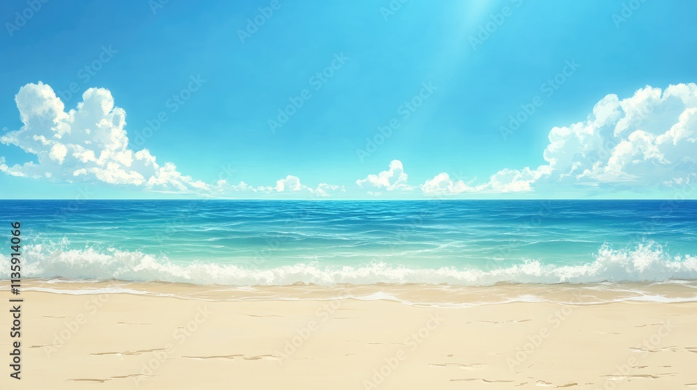 Obraz premium Serene Beach Scene Under A Sunny Sky