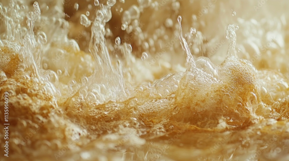 Close-Up View of Bubbling Water with Bubbles and Foam in a Natural Environment Highlighting the Fluid Dynamics and Textures of Liquid Motion Close-Up View of Bubbling Water with Bubbles and Foam in a Natural Environment Highlighting the Fluid Dynamics and Textures of Liquid Motion