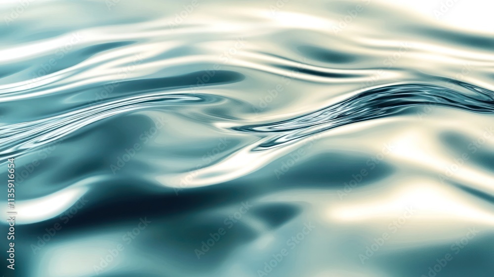 Abstract Teal Liquid Surface Flowing Gently Abstract Teal Liquid Surface Flowing Gently