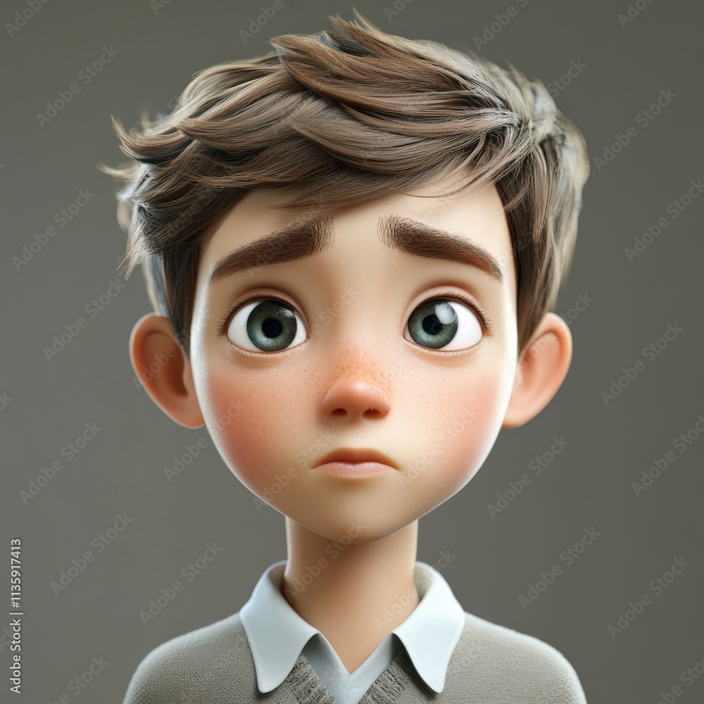 digital art of a young person with brown hair and green eyes digital art of a young person with brown hair and green eyes