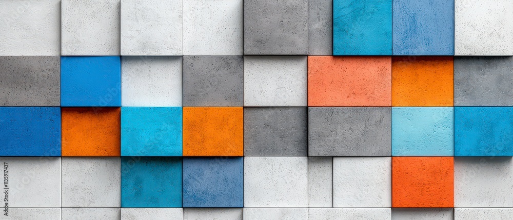 Colorful Concrete Blocks Texture Abstract Geometric Design Background Colorful Concrete Blocks Texture Abstract Geometric Design Background