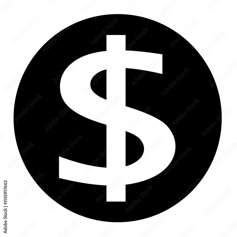 Dollar coin solid icon Dollar coin solid icon