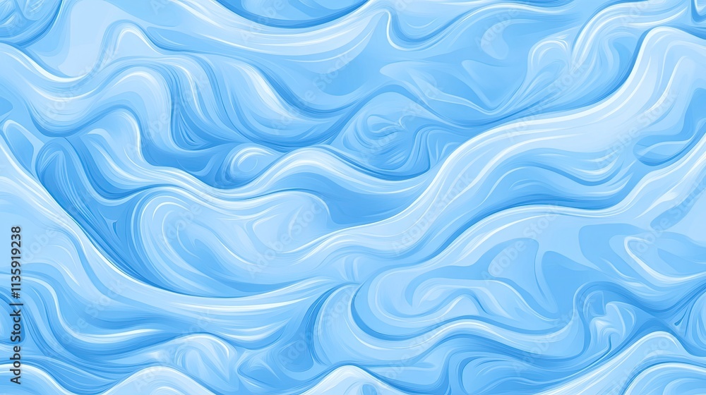 Abstract Blue Swirling Waves Liquid Marble Design Abstract Blue Swirling Waves Liquid Marble Design